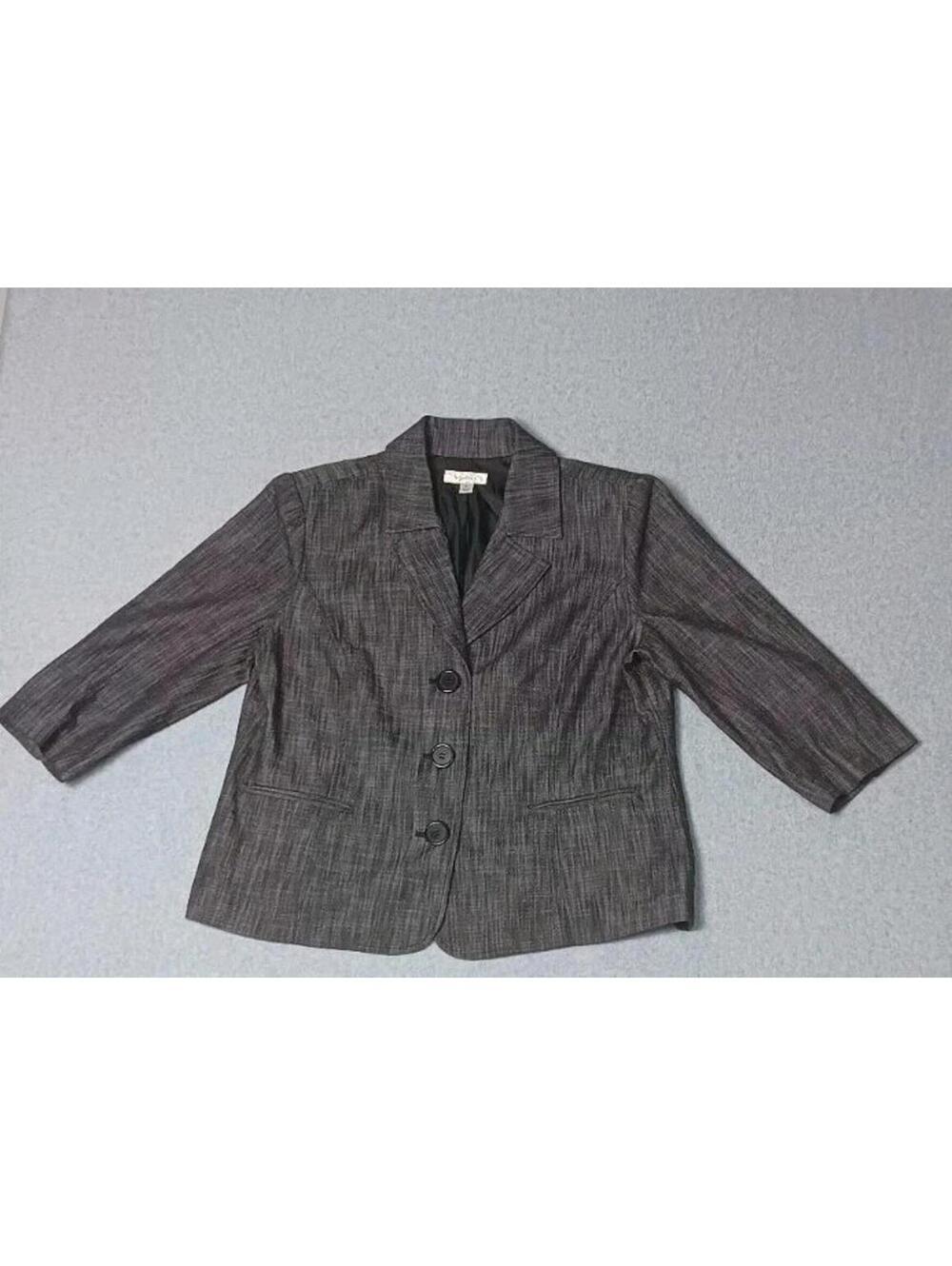 Dressbarn Suit Coat Jacket Womens Size XL Dark Grey Gray Business Casual Formal